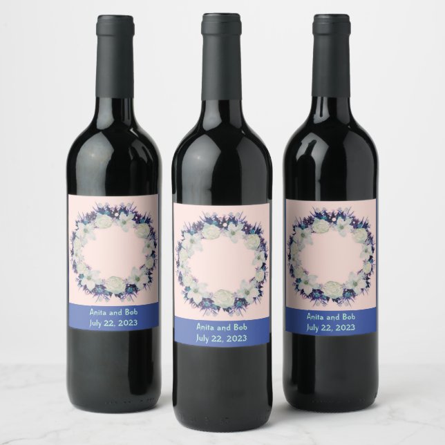 Étiquette Pour Bouteilles De Vin Raisins de vin Fleurs personnalisées Rouge Blanc (Bouteilles)