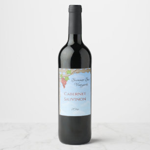 Étiquette Pour Bouteilles De Vin Raisins rouges sur la vigne