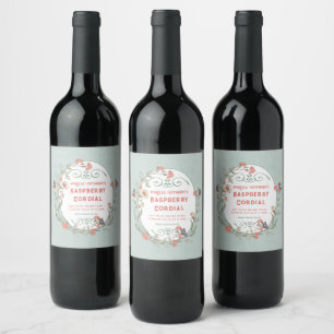 Étiquette Pour Bouteilles De Vin Raspberry Cordial