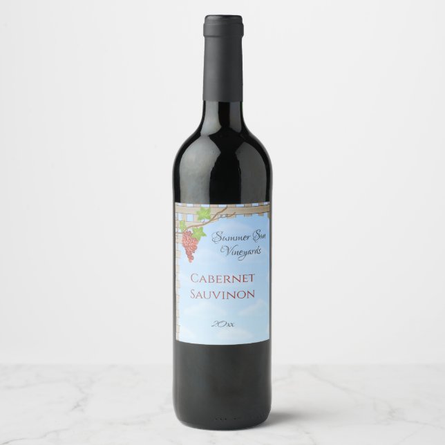 Étiquette Pour Bouteilles De Vin Red Grapes (Devant)