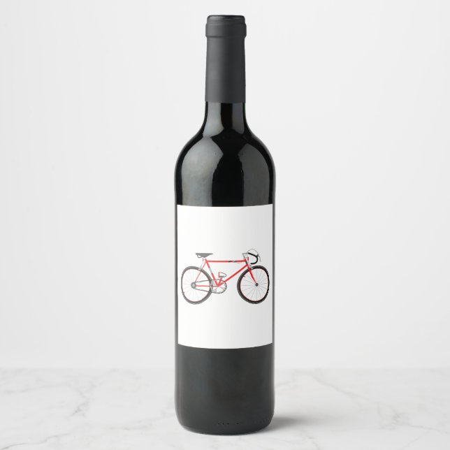 Étiquette Pour Bouteilles De Vin Red Road Bike (Devant)