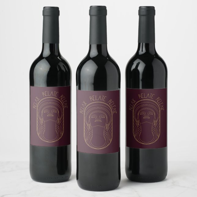 Étiquette Pour Bouteilles De Vin Relax Relax Relate Maroon (Bouteilles)