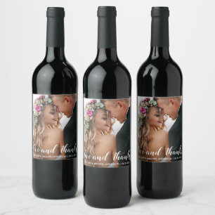 Étiquette Pour Bouteilles De Vin Remerciements pour mariage Love and Thanks Photo