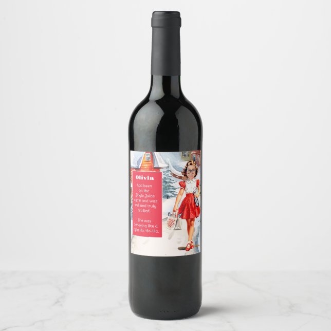 Étiquette Pour Bouteilles De Vin Remplacer votre Noël visage (Devant)