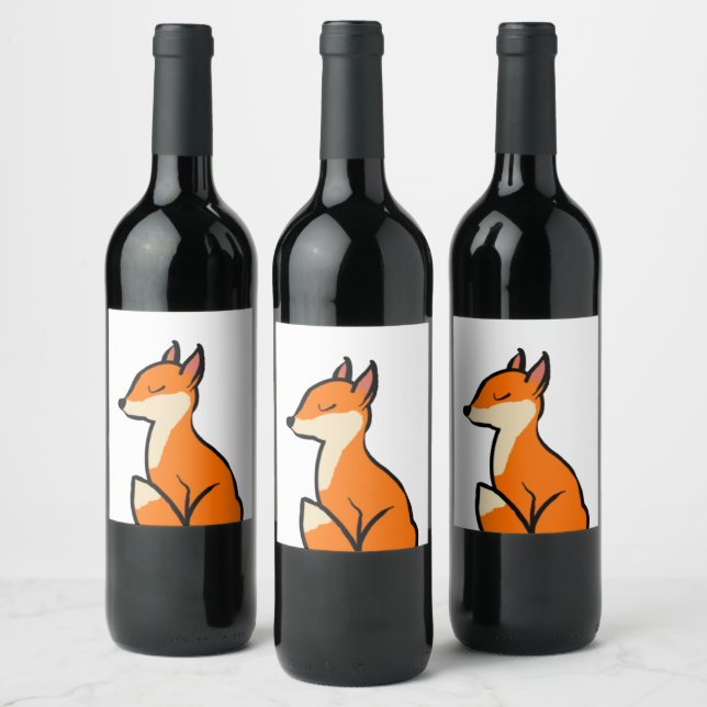 Étiquette Pour Bouteilles De Vin Renard personnalisable (Bouteilles)