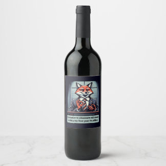Étiquette Pour Bouteilles De Vin Renard présidentiel - Drôle animal de satire polit