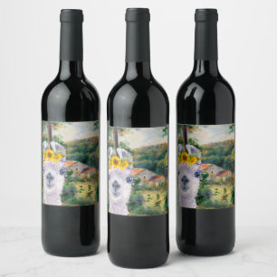 Étiquette Pour Bouteilles De Vin Renoir Environs de Briey et Fancy Llama