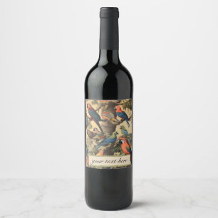 Étiquette Pour Bouteilles De Vin Réserve sur mesure Canopée perroquet Botanique vin