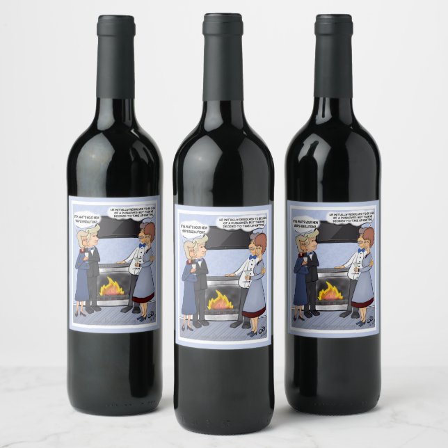 Étiquette Pour Bouteilles De Vin Résolution du Nouvel An drôle (Bouteilles)
