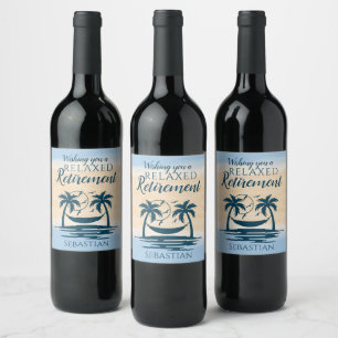 Étiquette Pour Bouteilles De Vin Retirement Beach Hammock