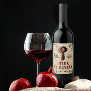 Étiquette Pour Bouteilles De Vin Retro Vintage Mystère Red Escape Room Mots latins