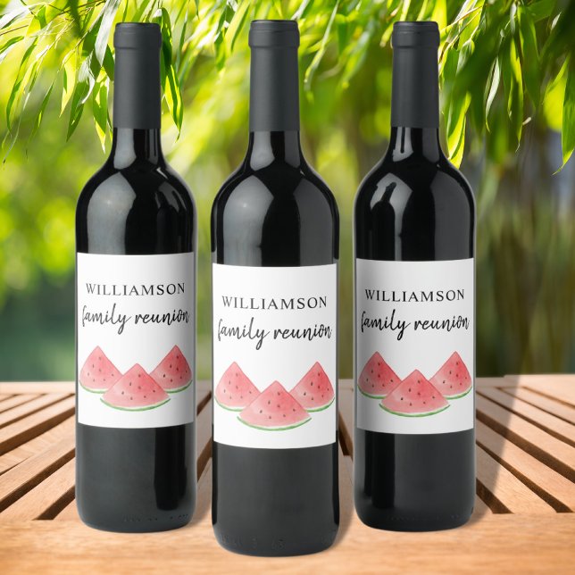 Étiquette Pour Bouteilles De Vin Réunion familiale (Créateur téléchargé)