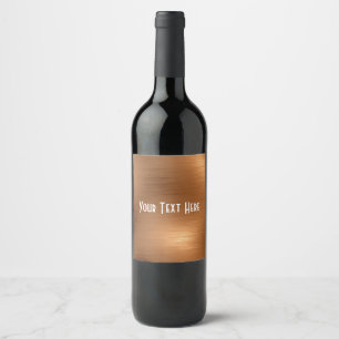 Étiquette Pour Bouteilles De Vin Revêtement de cuivre brossé