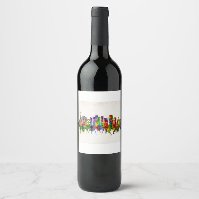 Étiquette Pour Bouteilles De Vin Rio de Janeiro Brazil Skyline (Devant)