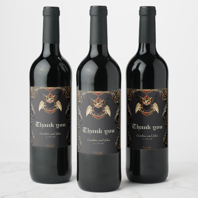 Étiquette Pour Bouteilles De Vin Romance gothique, Dans l'ombre de l'amour. (Bouteilles)