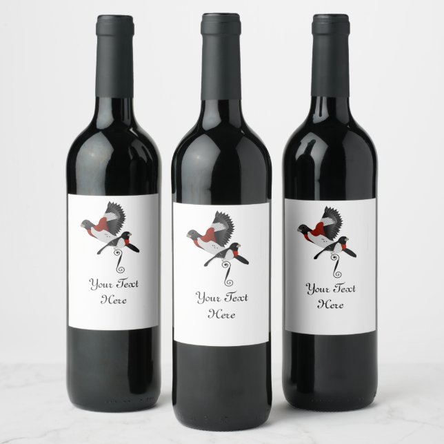 Étiquette Pour Bouteilles De Vin Rose Breasted Grosbeak (Bouteilles)