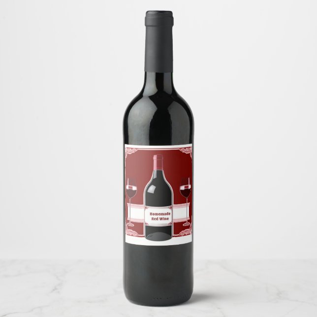 Étiquette Pour Bouteilles De Vin Rouge maison (Devant)