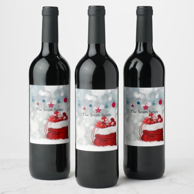 Étiquette Pour Bouteilles De Vin rouge Noël (Bouteilles)