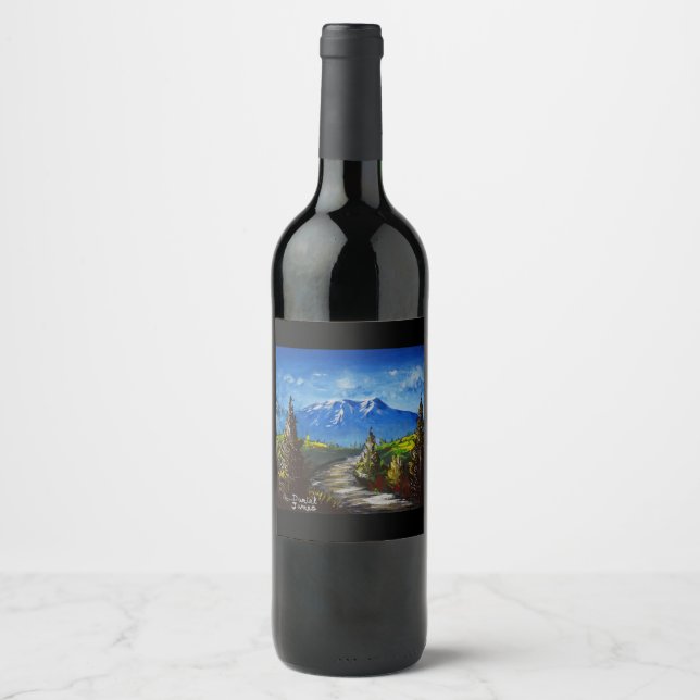 Étiquette Pour Bouteilles De Vin Route des montagnes (Devant)