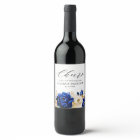 Royal Bleu Jaune Or Mariage métallique Floral