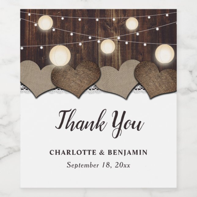 Étiquette Pour Bouteilles De Vin Rustic Country Grange Mariage Vin bouteille Étique (Étiquettes simples)