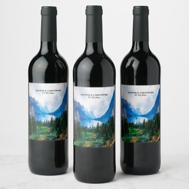Étiquette Pour Bouteilles De Vin Rustic Country Mountains Nature Pittoresque (Bouteilles)