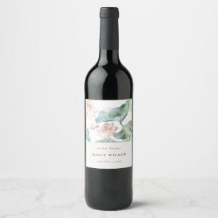 Étiquette Pour Bouteilles De Vin Rustique Moderne Pastel Rose Fête de Mariage de Né