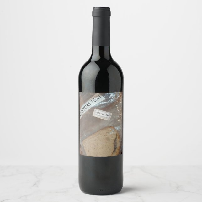 Étiquette Pour Bouteilles De Vin Sac avec tranche de pain (Devant)