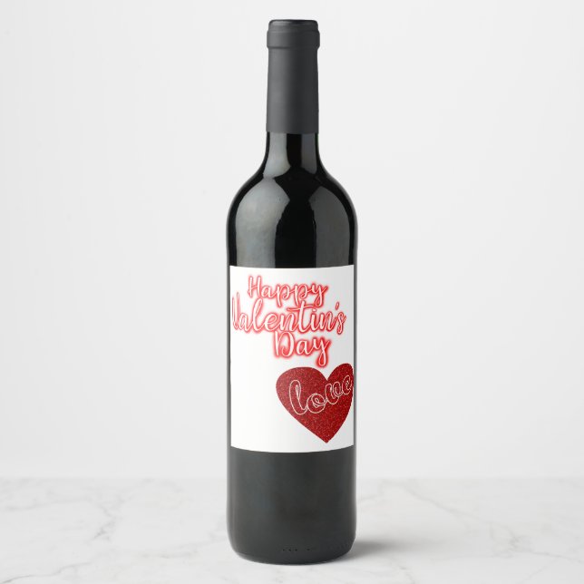 Étiquette Pour Bouteilles De Vin Saint Valentin Amour (Devant)