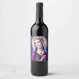 Étiquette Pour Bouteilles De Vin Sainte Élisabeth de Hongrie Style Romantique Premi