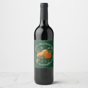 Étiquette Pour Bouteilles De Vin Saison d'automne Bon thanksgiving de récolte d'au