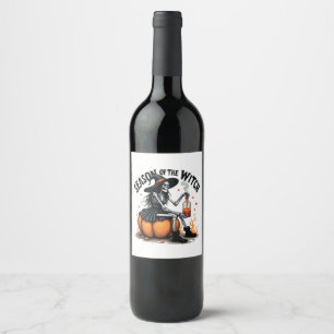 Étiquette Pour Bouteilles De Vin Saison De La Sorcière Éffrayante Hallowee Wtich