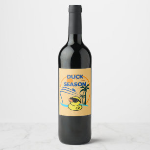 Étiquette Pour Bouteilles De Vin Saison du canard en caoutchouc