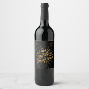 Étiquette Pour Bouteilles De Vin Salutations au Nouvel An : Fêtons ensemble !