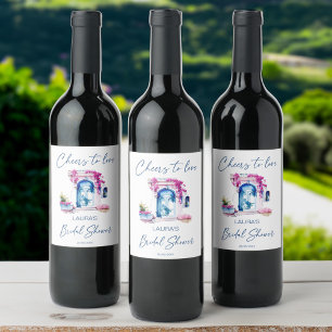 Étiquette Pour Bouteilles De Vin Salutations d'amour de la douche nuptiale à thème 