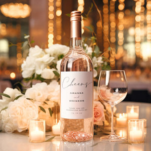 Étiquette Pour Bouteilles De Vin Salutations minimaliste élégant Étiquette de vin d