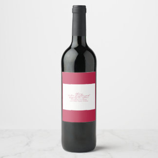 Étiquette Pour Bouteilles De Vin Salutations pour l'amour Élégant Viva Magenta Scri