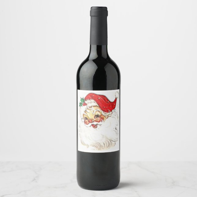 Étiquette Pour Bouteilles De Vin Santa Claus (Devant)
