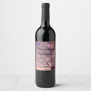 Étiquette Pour Bouteilles De Vin saumon "Winterleaf" en bas, Ensemble de 6 Étiquett