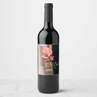 Étiquette Pour Bouteilles De Vin Sauvegarder la date ajouter nom du couple lieu dat