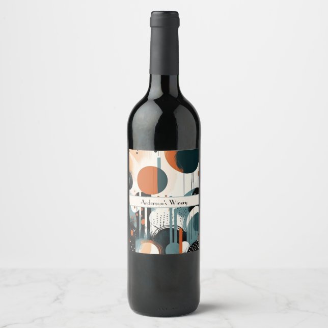 Étiquette Pour Bouteilles De Vin Scandi Groove, personnalisé (Devant)