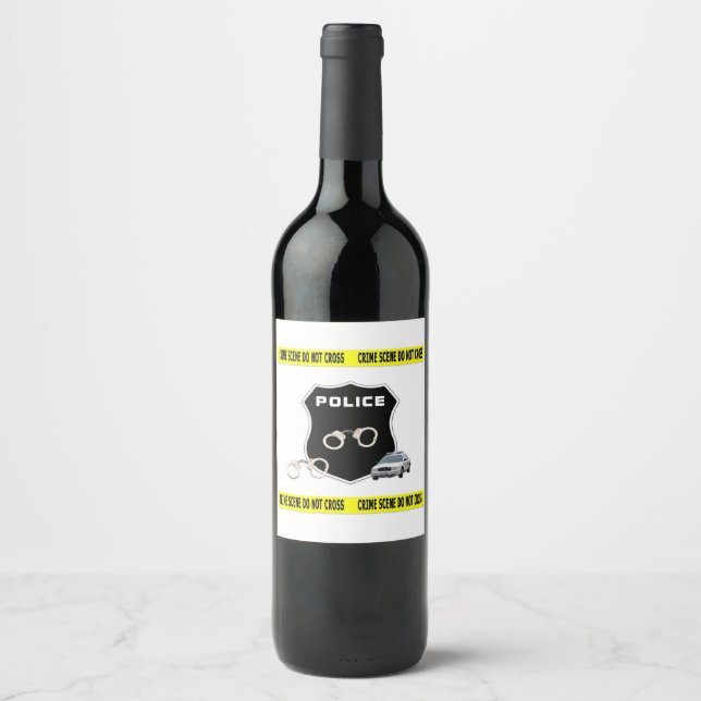 Étiquette Pour Bouteilles De Vin Scène criminelle Application de la loi (Devant)