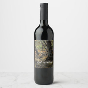 Étiquette Pour Bouteilles De Vin Scène forestière automnale