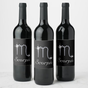 Étiquette Pour Bouteilles De Vin Scorpion diamant brillant
