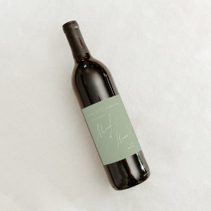 Étiquette Pour Bouteilles De Vin Script Whimsical Sage Green Maid Of Honor Proposit