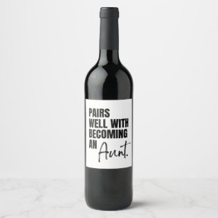 Étiquette Pour Bouteilles De Vin Se contente de devenir une tante, Grossesse
