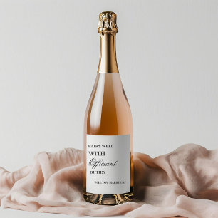 Étiquette Pour Bouteilles De Vin Se marie bien avec les devoirs d'officiant voulez-