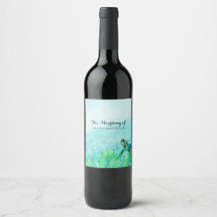Étiquette Pour Bouteilles De Vin Sea Turtle Ocean Beach Art Custom Wedding Vin
