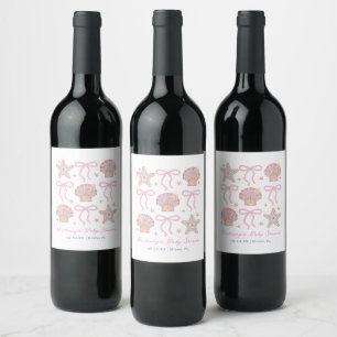 Étiquette Pour Bouteilles De Vin Sea You Bientôt Baby Girl Baby shower côtier
