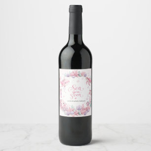 Étiquette Pour Bouteilles De Vin Sea You Soon Rose Sous l'Océan Fête de Naissance P